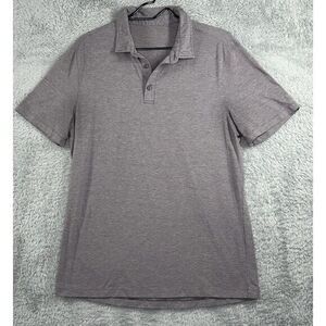 Lululemon‎ Polo Shirt Mens Medium Purple Short Sleeve Evolution Lightweight